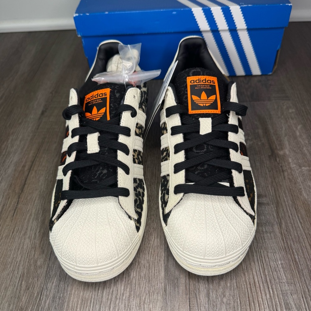 Adidas Superstar Atmos Crazy Animal Black White Orange Sneakers - Picture 4 of 12